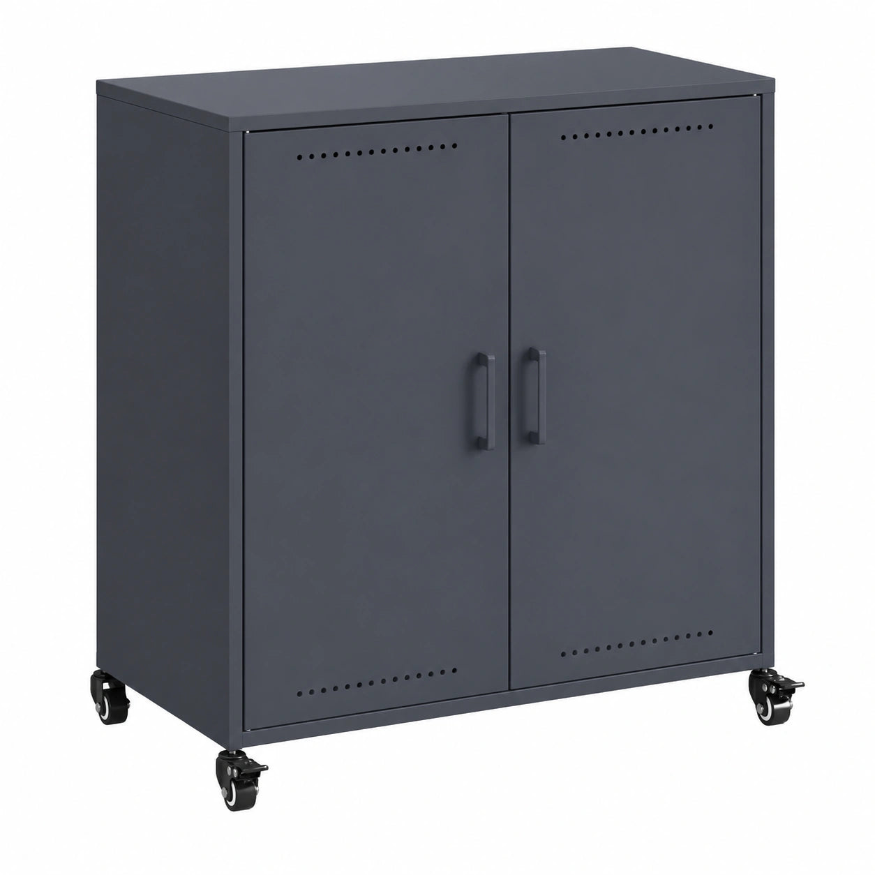 Mobile Portaoggetti Moderno in Acciaio Antracite con Ruote, 68x39x72 cm, Design Italiano per Soggiorno e Ufficio