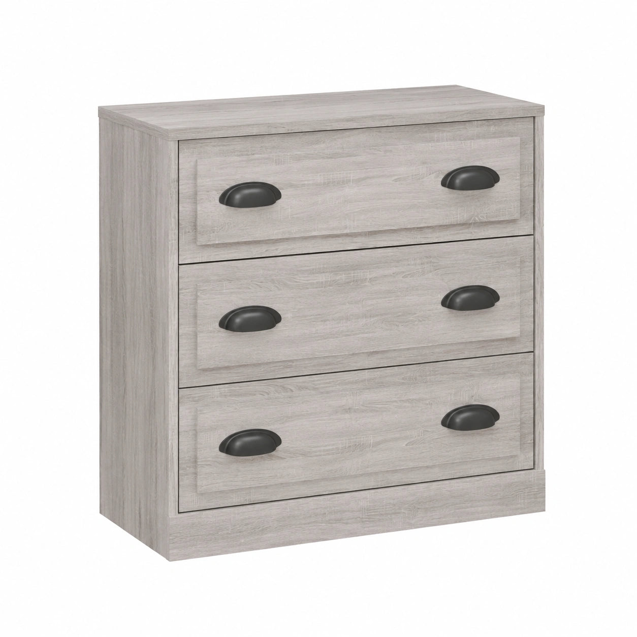Credenza Moderna Grigio Sonoma con Ante Scorrevoli e Ripiani Integrati