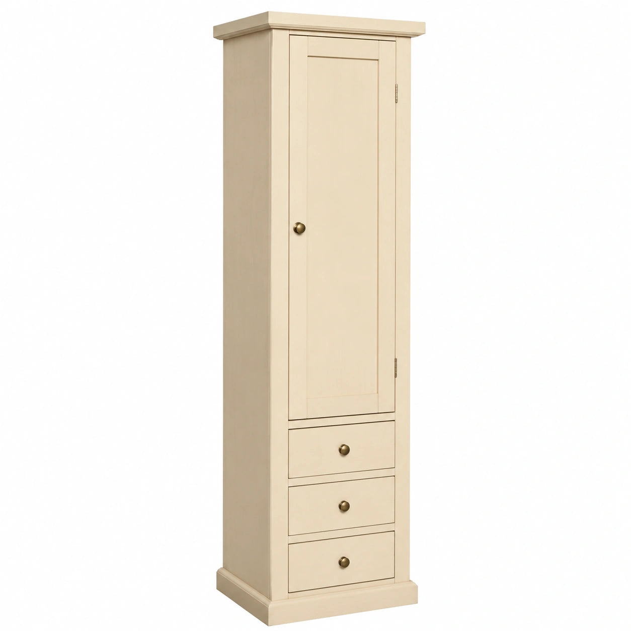 Vetrinetta in Legno Arte Povera con Cassetti e Anta - 45x41x187 cm