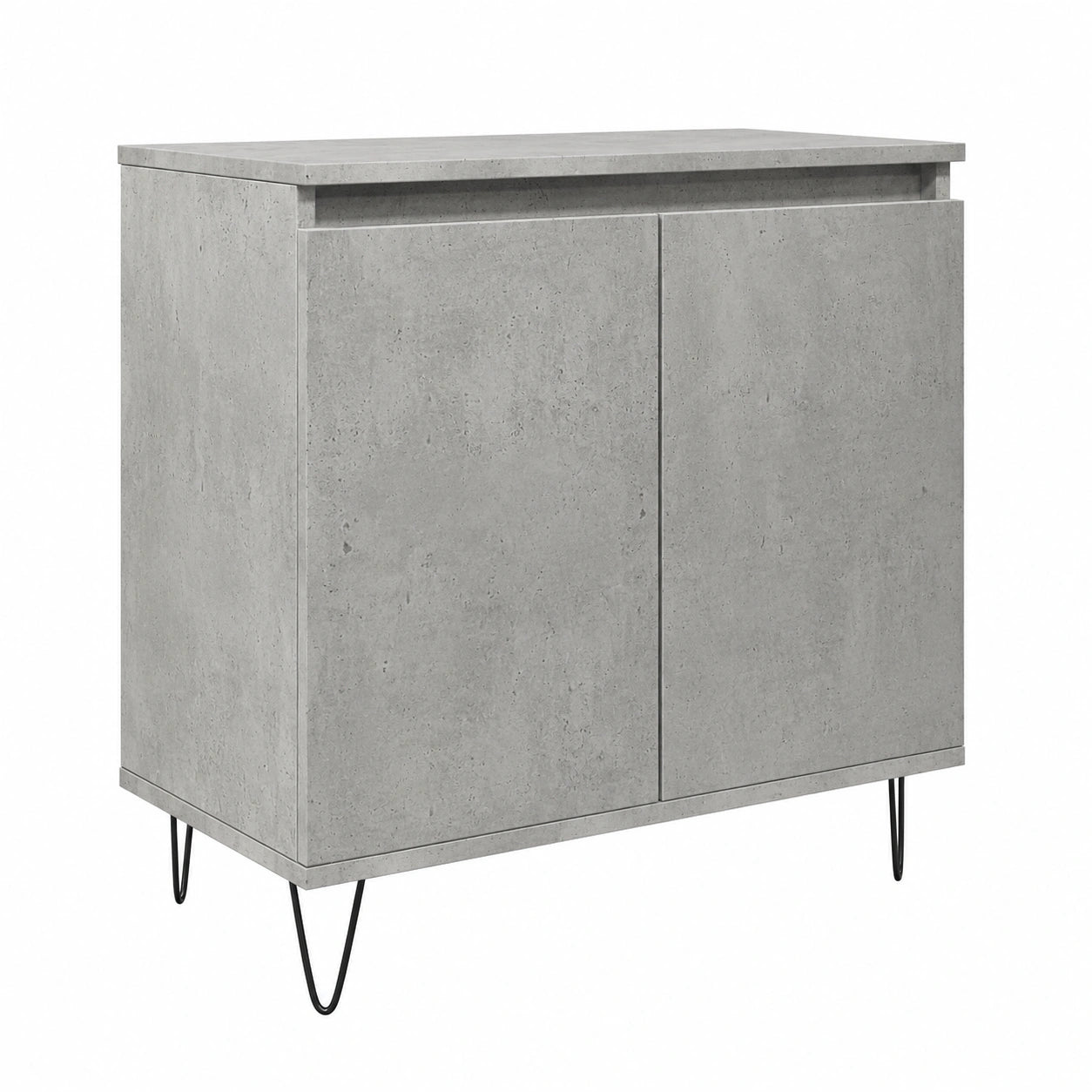 Mobile da bagno industriale grigio con ante e piedini in ferro, 58x33x60 cm