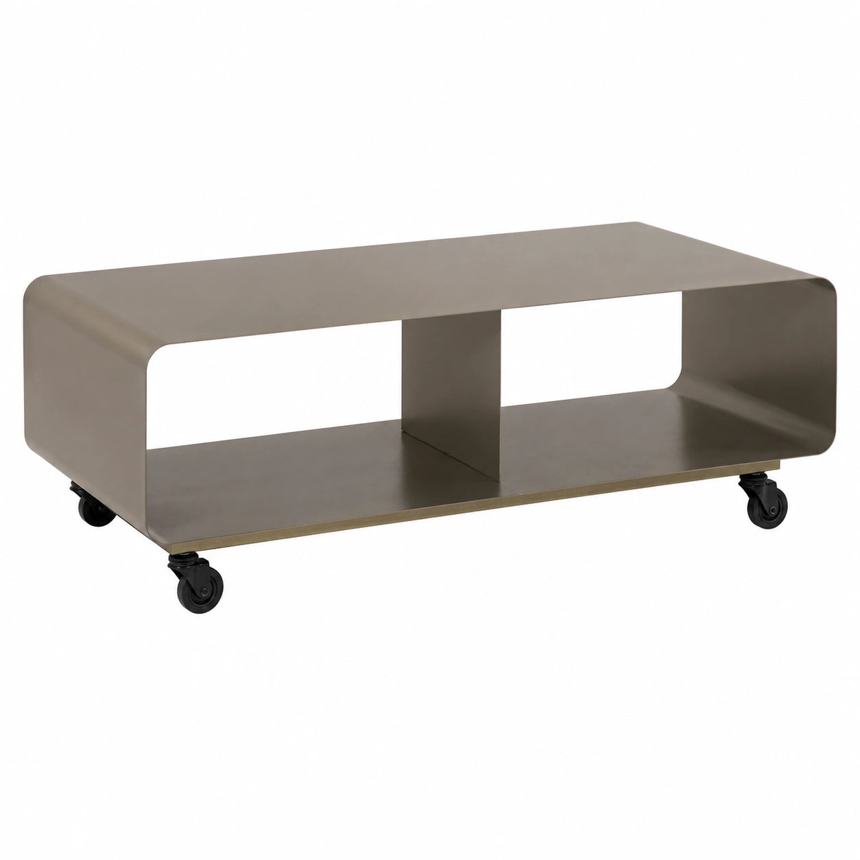 Kare Design Carrello TV in Bronzo, 90x30x42 cm | Design Minimalista in Metallo su Ruote