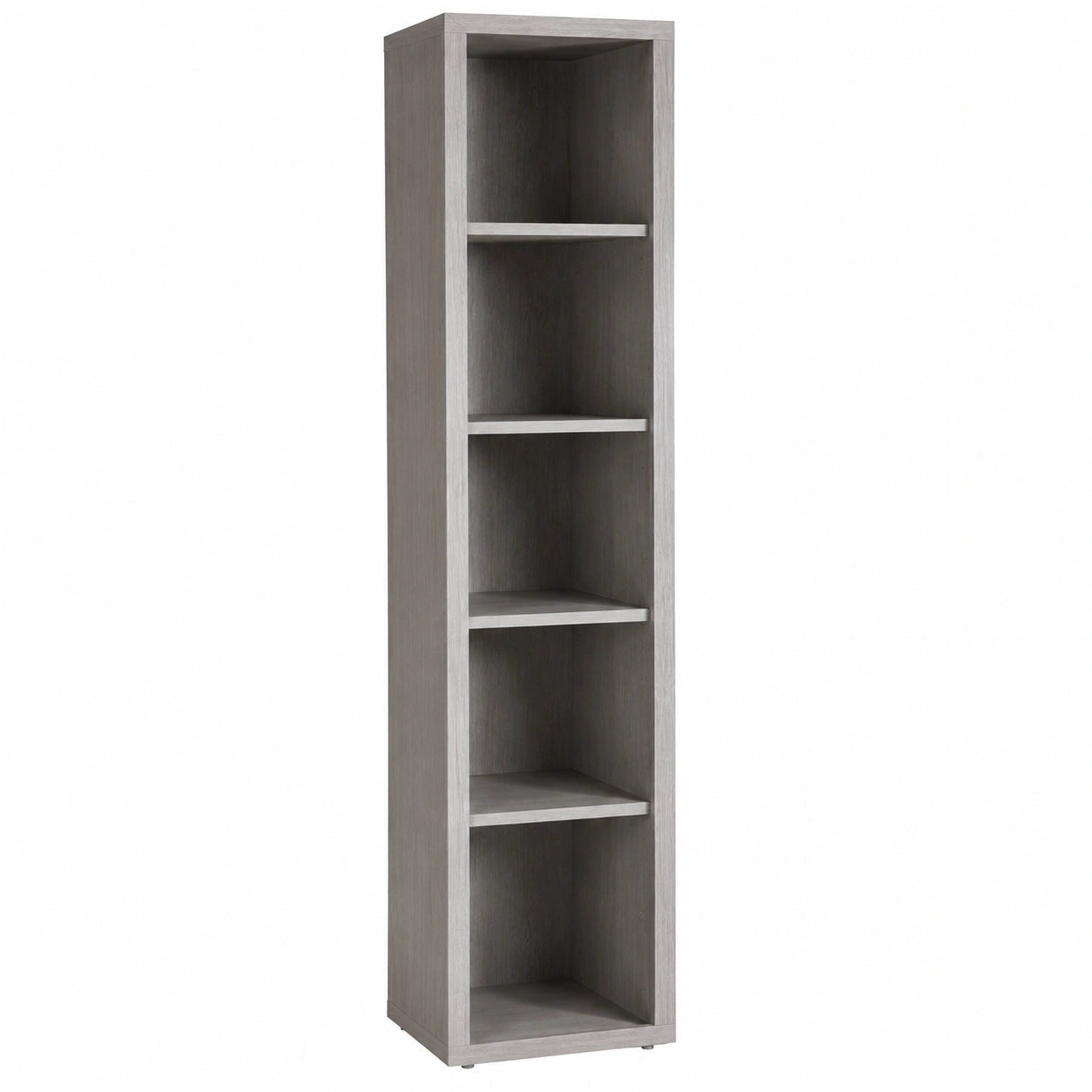 Libreria Alta con Anta in Vetro e Ripiani Regolabili, 44x217,5x35,7 cm, Grigio Cemento