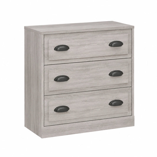 Credenza Moderna Grigio Sonoma con Ante Scorrevoli e Ripiani Integrati
