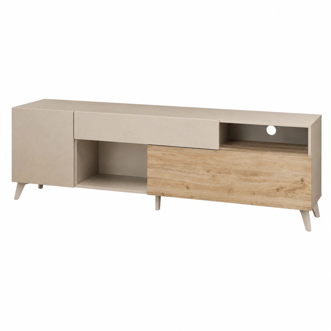 Credenza Moderna Made in Italy con Ante e Cassetti per Soggiorno e Cucina, 240 cm