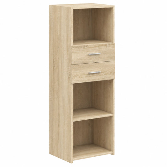 Mobile Contenitore Moderno in Legno Rovere Sonoma con Ante a Pressione, 40x43x124 cm, Design Italiano per Soggiorno e Camera