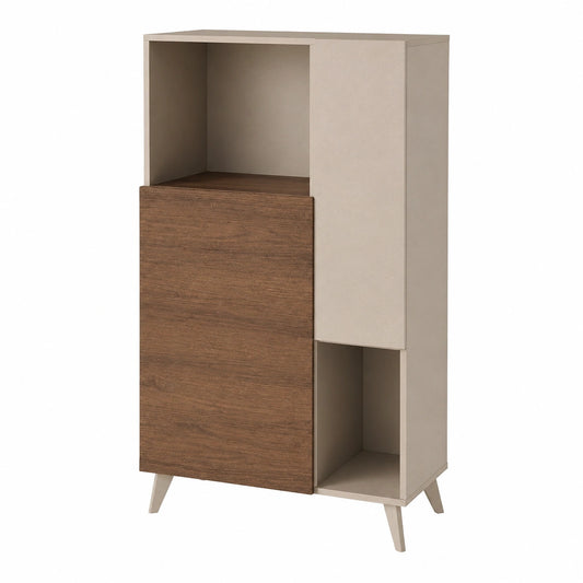 Mobile Contenitore a 2 Ante Moderno per Soggiorno e Cucina - Collezione Riviera Made in Italy (Colore Cashmere/Mercurio)