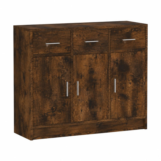 Mobile Moderno in Legno Rovere Fumo con Ripiano Ampio per Soggiorno e Camera 91x28x75 cm