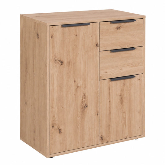 Credenza Multiuso ESPRESSO con Ante e Cassetti, 72x88x35 cm, Rovere Mielato