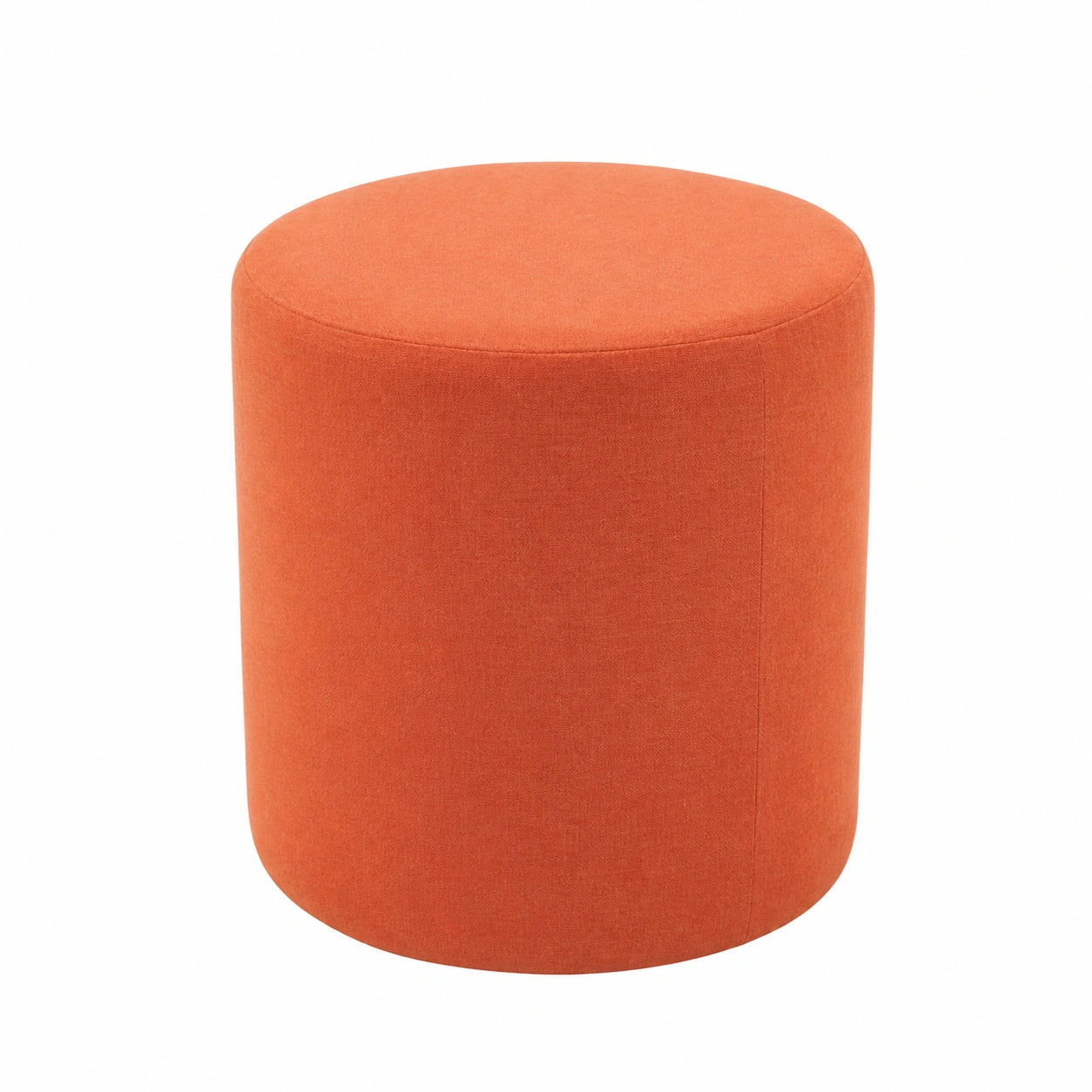 Pouf Tondo Imbottito Dante in Tessuto Idrorepellente, Design Moderno, Made in Italy, D 40 cm (Arancione)