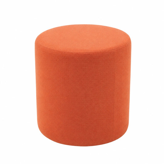 Pouf Tondo Imbottito Dante in Tessuto Idrorepellente, Design Moderno, Made in Italy, D 40 cm (Arancione)