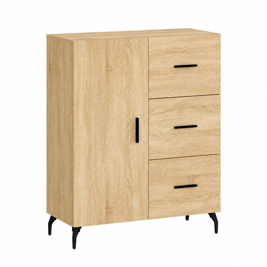 Mobile in Legno Multistrato Rovere Sonoma per Soggiorno o Camera da Letto, 69,5x34x90 cm, Design Moderno Italiano
