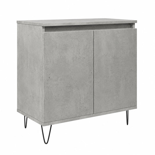 Mobile da bagno industriale grigio con ante e piedini in ferro, 58x33x60 cm